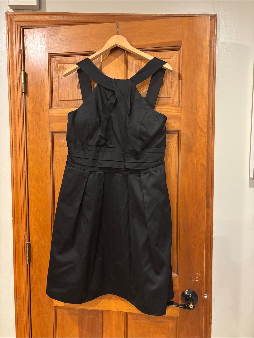 David’s Bridal black cocktail dress with pockets. Size 14